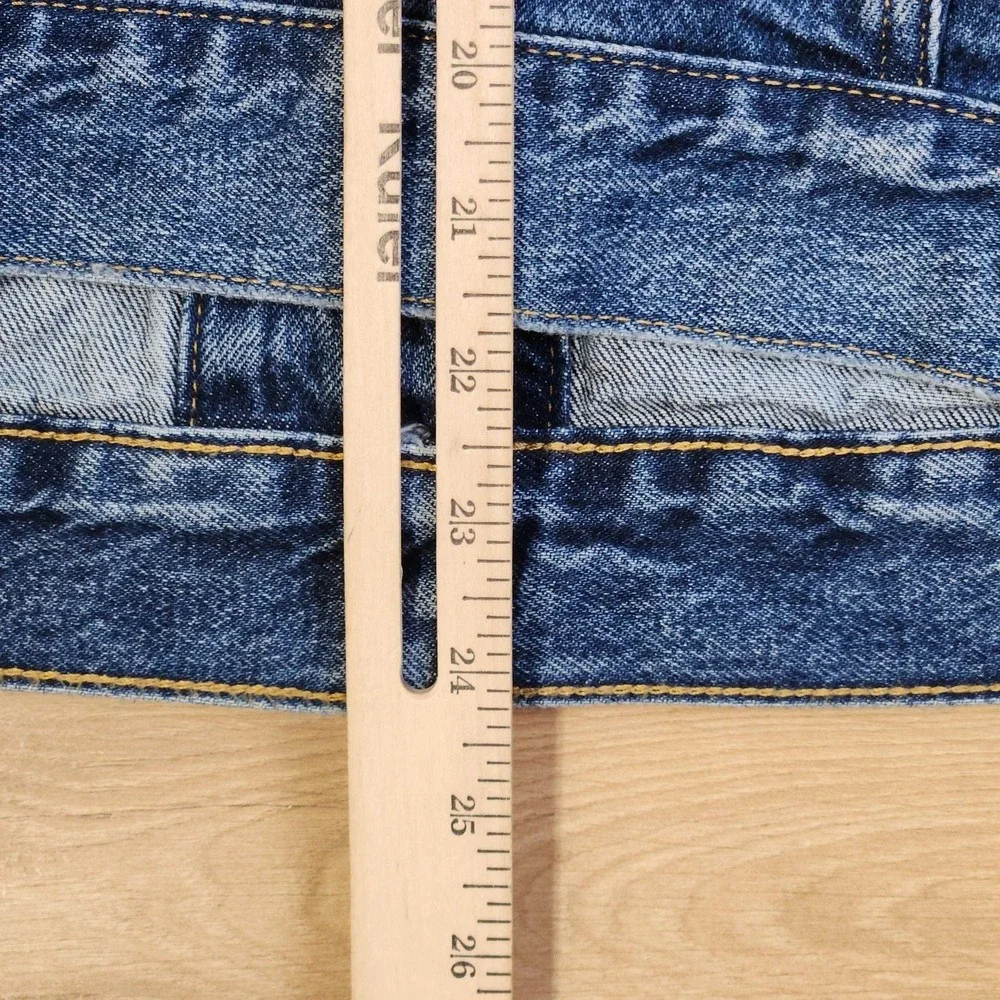 Levi's Premium Jacket Mens Small Blue Denim Trucker Button Front Distressed